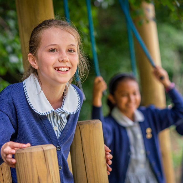 school girls in playground