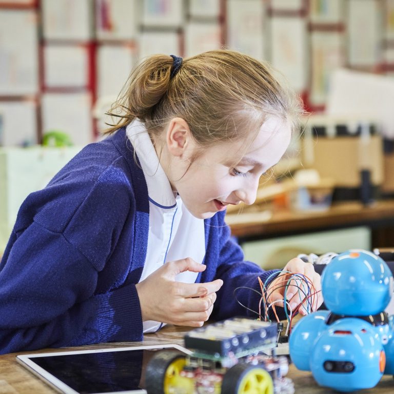 girl playing with toys