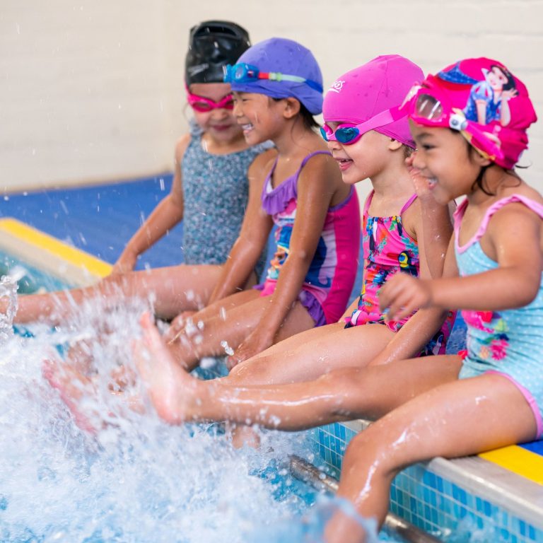 children in a swimming pool