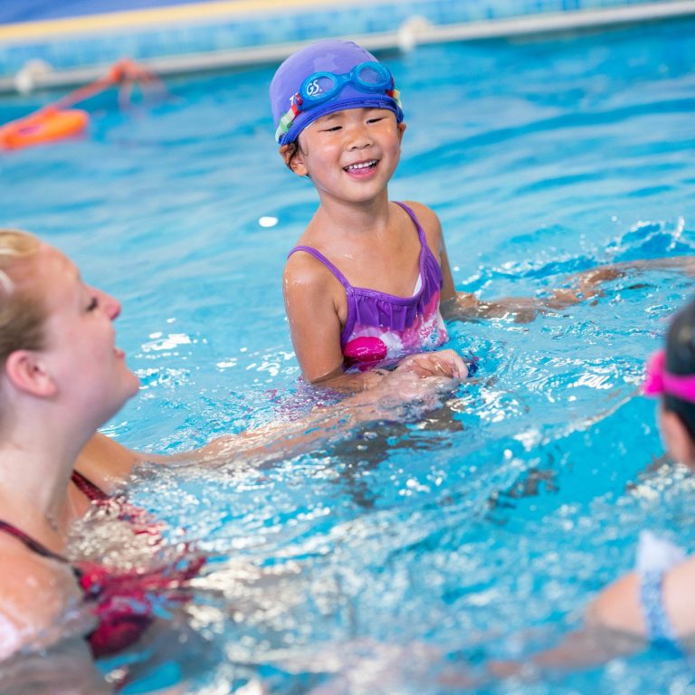 children in a swimming pool