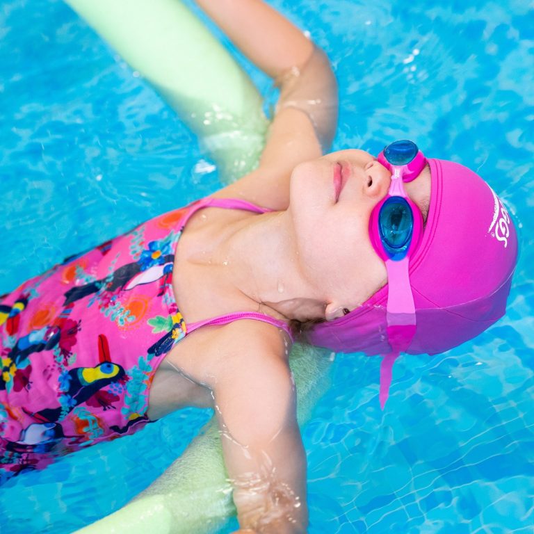 girl in a swimming pool