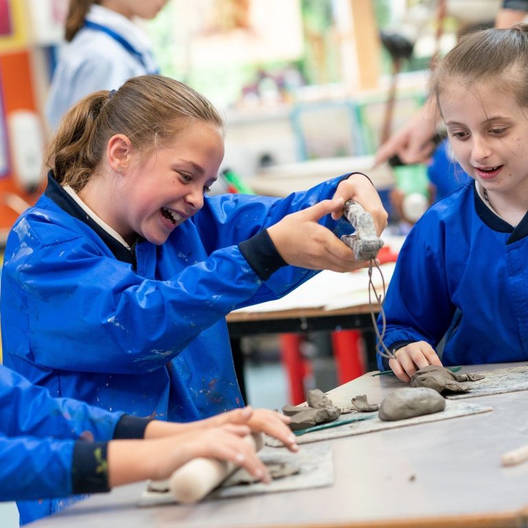 girls in an art lesson