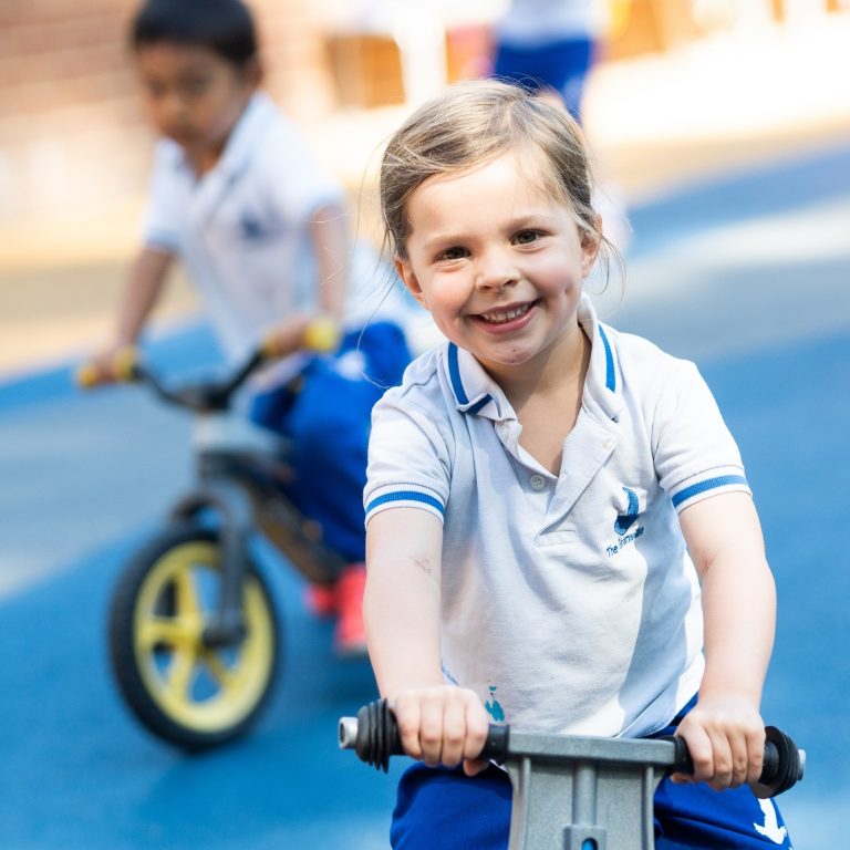 children riding bikes