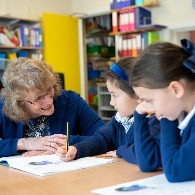 children in a library