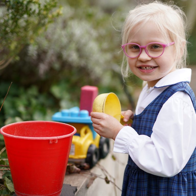 girl playing outside