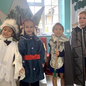 children wearing costumes