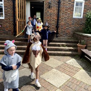 children wearing costumes