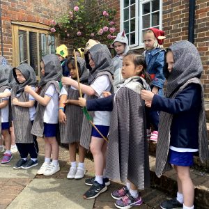 children wearing costumes