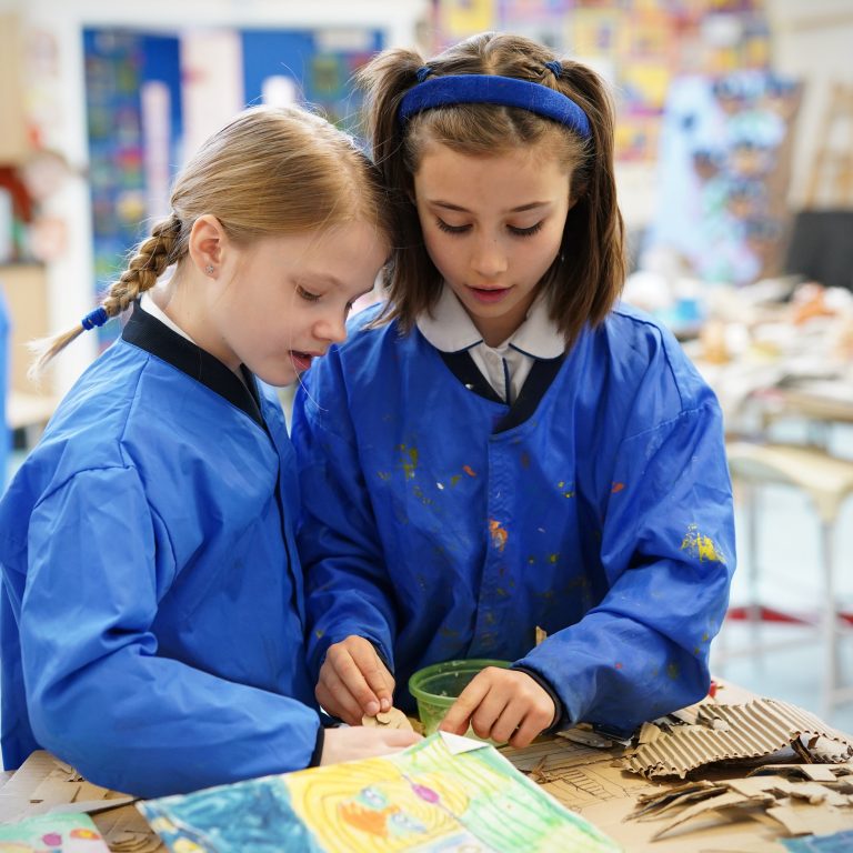 children in an art lesson